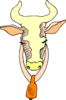 Cow Head With Closed Eyes Clip Art